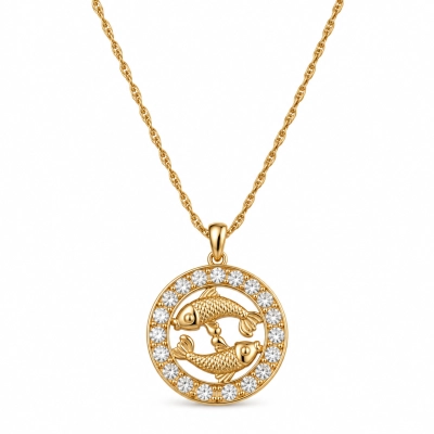 Naszyjnik ze znakiem zodiaku zdobionym kryształkami Preciosa (C26/TAL/31AU)