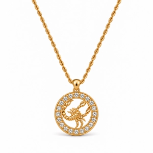 Naszyjnik ze znakiem zodiaku Skorpion zdobionym kryształkami Preciosa (C26/TAL/31/6AU)