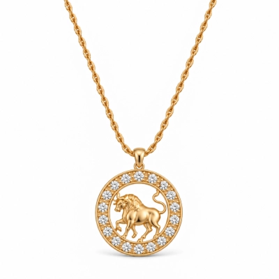  Naszyjnik ze znakiem zodiaku Byk zdobionym kryształkami Preciosa (C26/TAL/31/10AU)