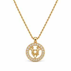 Naszyjnik ze znakiem zodiaku Bliźnięta zdobionym kryształkami Preciosa (C26/TAL/31/5AU)