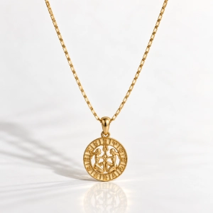 Naszyjnik ze znakiem zodiaku Bliźnięta (C26/TAL/32/5AU) 