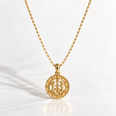 Naszyjnik ze znakiem zodiaku Bliźnięta (C26/TAL/32/5AU) 