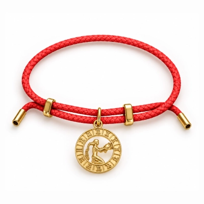 Regulowana bransoletka ze znakiem zodiaku Panna (B26/TAL/46/4AU)