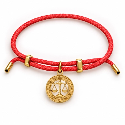 Regulowana bransoletka ze znakiem zodiaku Waga (B26/TAL/46/1AU)